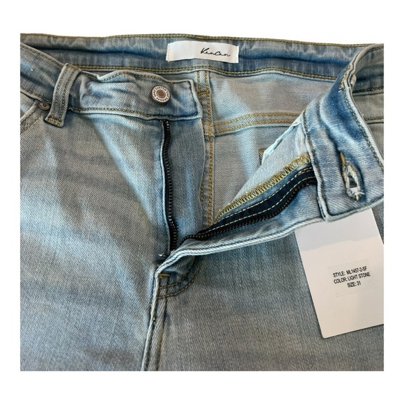 KanCan Light Stone Tapered Cut Off Cuffed Jeans Size 15/31 Style ML1457-2-SF - Picture 12 of 16